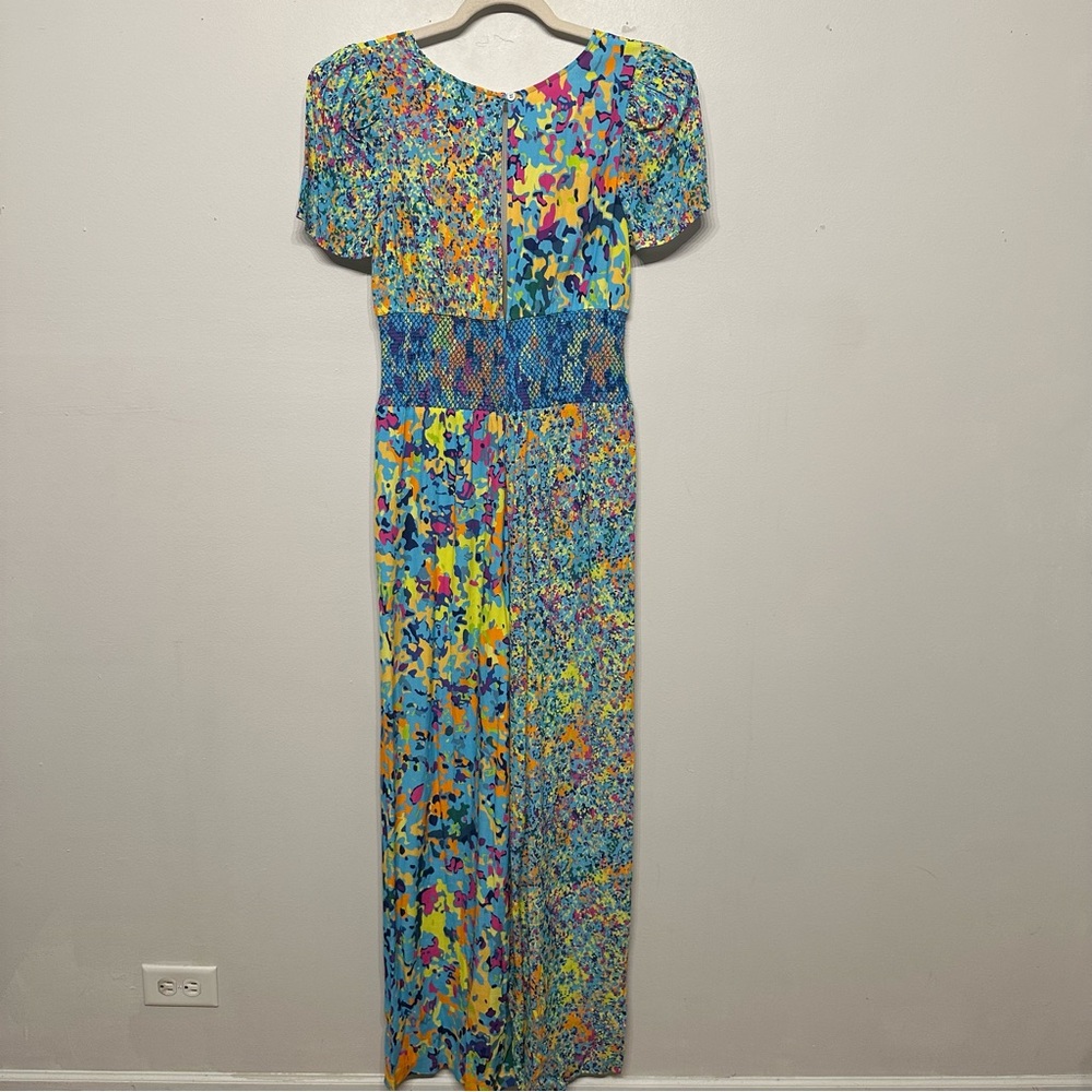 NEW Plenty by Tracy Reese Anthropologie Cinched Puff Sleeve Jumpsuit Medium - Picture 3 of 6